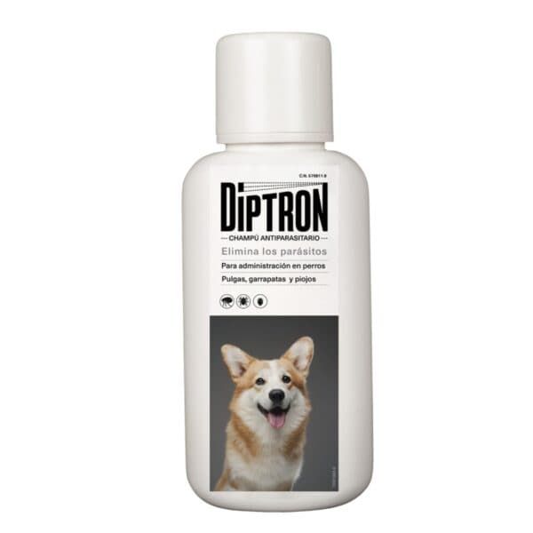 DIPTRON antiparasitario para perros, elimina pulgas, garrapatas y piojos, fórmula efectiva.