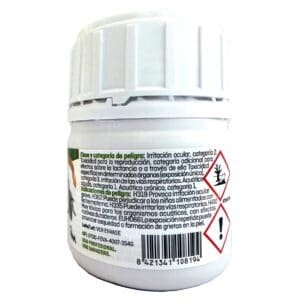 Sustancia para mascotas en envase para cuidado y protección.