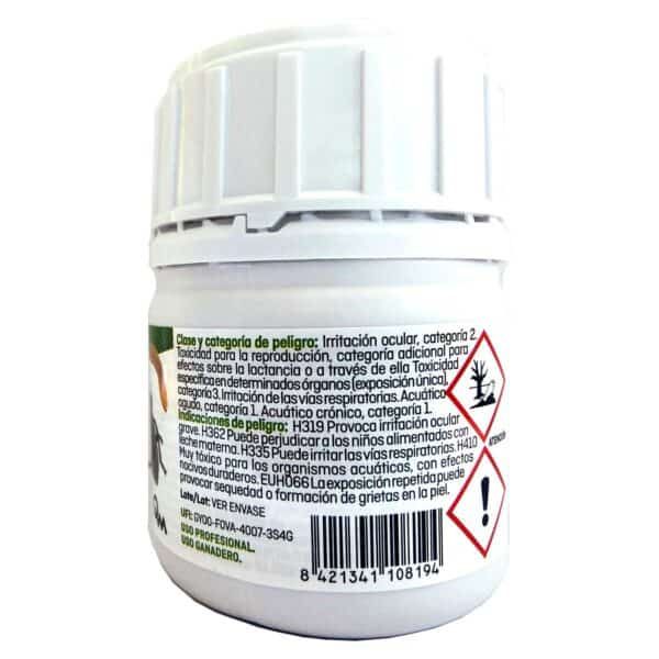 Sustancia para mascotas en envase para cuidado y protección.