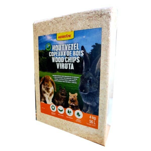 Houtvezel houtskool voor knaagdieren en reptielen, 4 kg, natuurlijke verzorging.