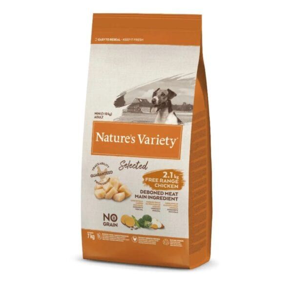 Alimento para perros Nature's Variety Selected pollo y verduras para perros adultos.