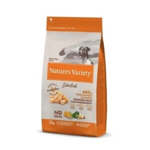 Comida para perros Nature's Variety, pollo y verduras, 1.5 kg, sin cereales.