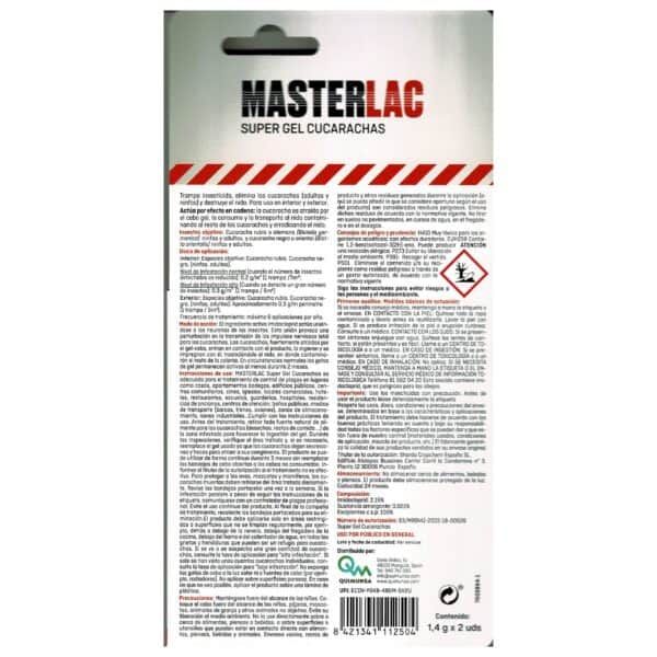 Concentrado de Super Gel Cucarachas MasterLAC, elimina plagas de cucarachas y insectos en interiores y exteriores.