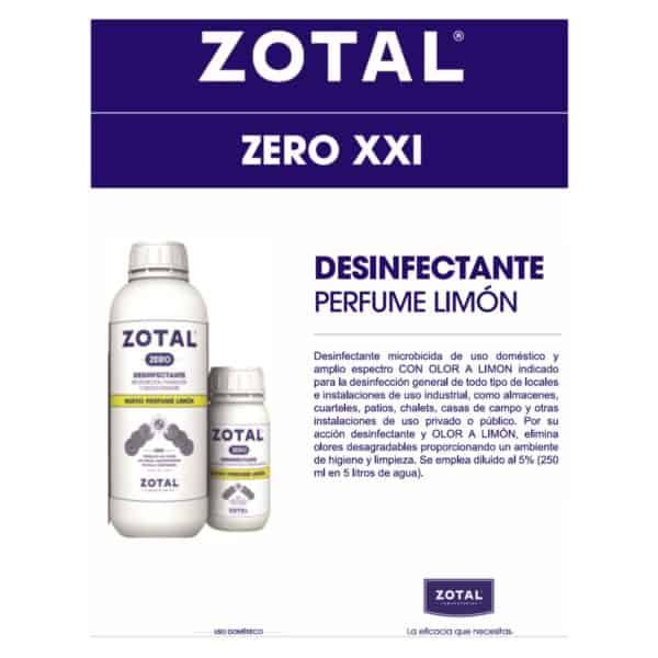 ZOTAL ZERO XXL desinfectante de limpieza con aroma a limón para hogar y uso industrial.