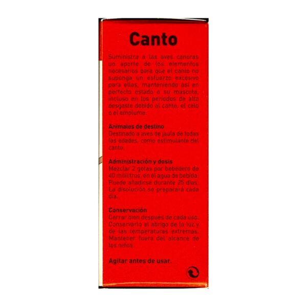 Canto - suplemento para aves canoras, alimento para mascotas, energizante, recomendado para aves en vuelo y entrenamiento.