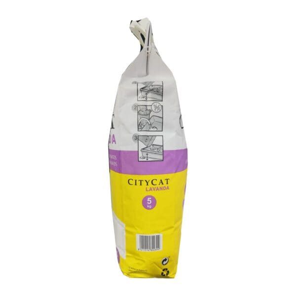 Bolsas de arena para gatos Citycat Lavanda 5 kg, arena para arena cat, arena higiénica para gatos.