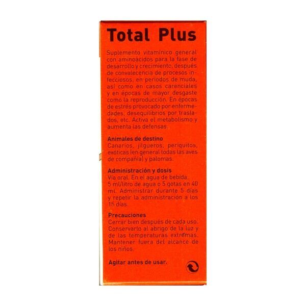 Total Plus suplemento vitamínico para animales de destino y cuidado.