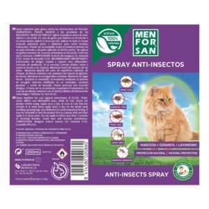 Spray anti-insectos para gatos, repelente natural contra pulgas y garrapatas en mascotas.