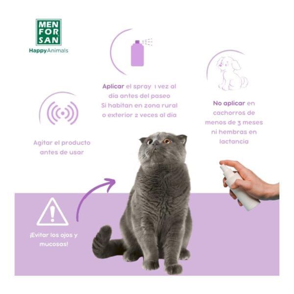 Prevención de pulgas en gatos con spray antipulgas para mascotas de TodoMASKOTAS.
