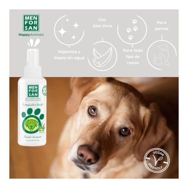 Suavizante facial para perros con aloe vera, 100% vegano y libre de agua.