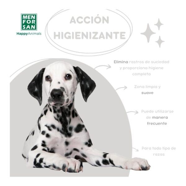 Perro dálmata publicitario con método de higiene para mascotas en TodoMASKOTAS.