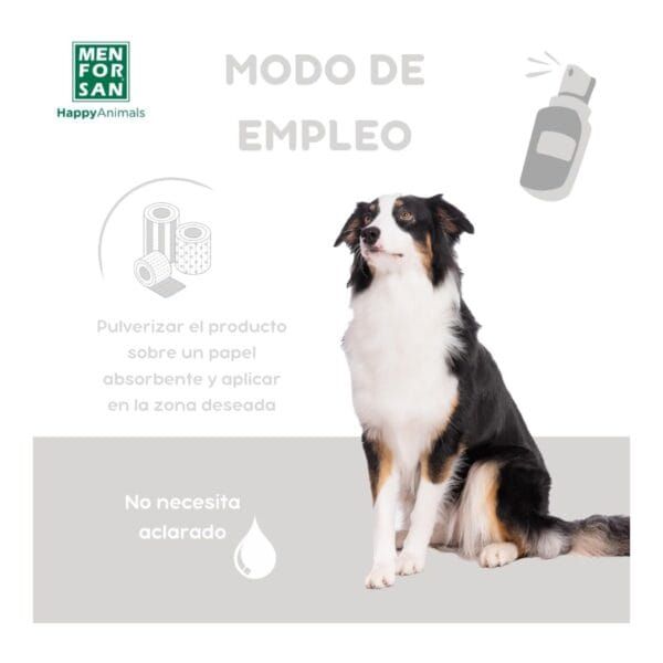 Pulverizador para mascotas, fácil de usar sin aclarado. Ideal para limpieza y cuidado canino y felino.