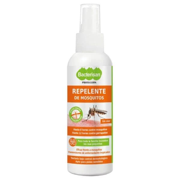 Repele de mosquitos spray — protección eficaz sin olor, para toda la familia y hasta 8 horas de efectividad.