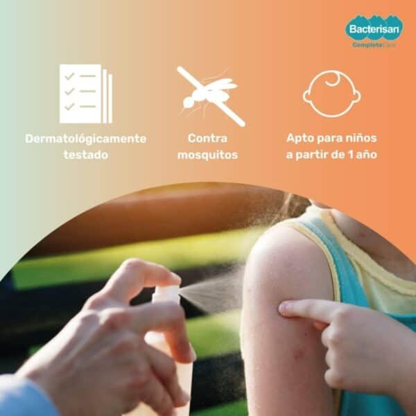 Protector contra mosquitos infantil, dermatológicamente probado y apto para niños de 1 año en adelante.
