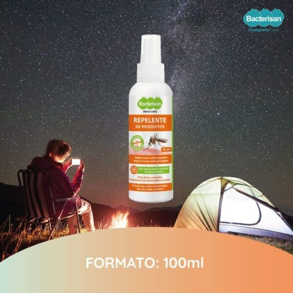 Protector de insectos para camping y exteriores, spray repelente de mosquitos, 100ml, función duradera.