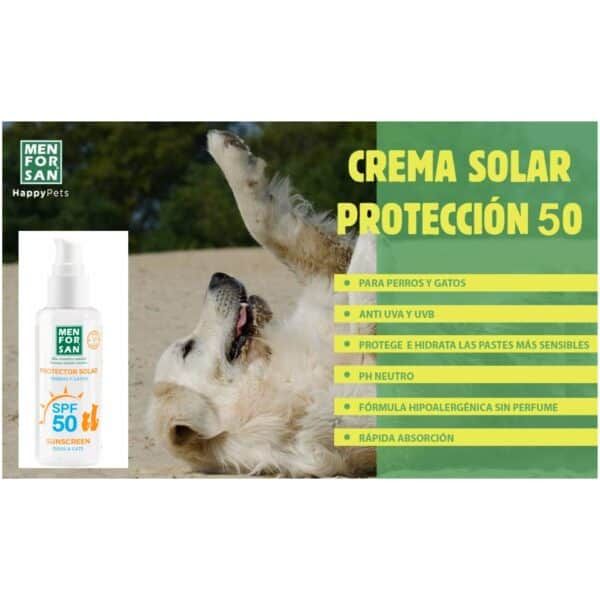 Protector solar para perros y gatos SPF 50 - protección UV y hidratación rápida.