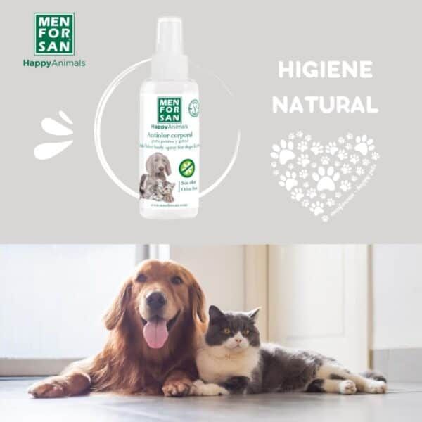 Anti-odor spray for pets, natural hygiene product, for dogs and cats, odor eliminator, Men for San.