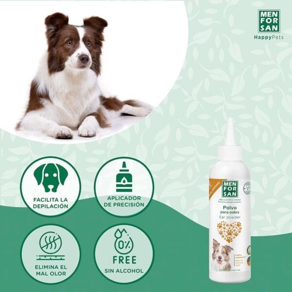 Suavidad para oídos de perros, spray para eliminar malos olores sin alcohol.
