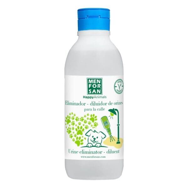 Eliminador de orines para perros en spray, fácil de usar y efectivo.