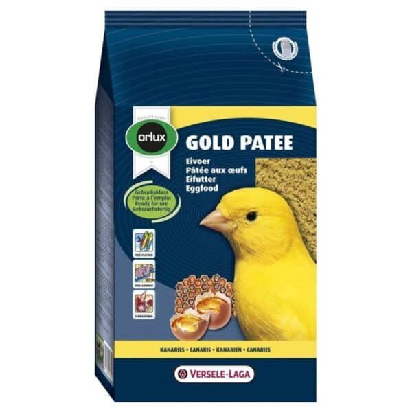 Orlux Gold Patee alimento para canarios, huevos enriquecidos, comida para aves, pienso avícola para pájaros, suplemento para canarios y aves de jaula.