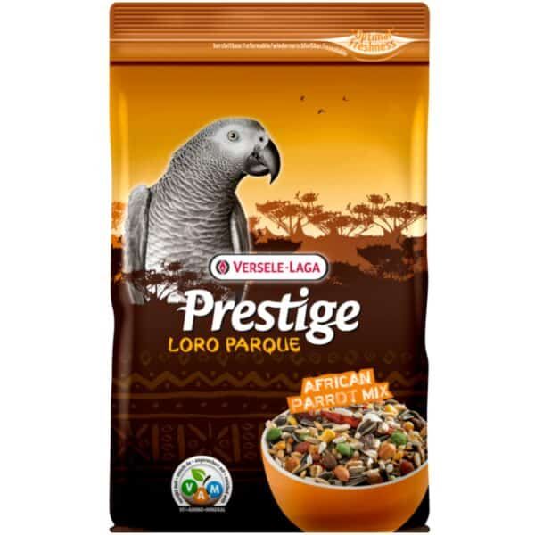 Verseles-Laga Prestige alimento para loros en parque africano, mezcla de semillas y frutos secos.