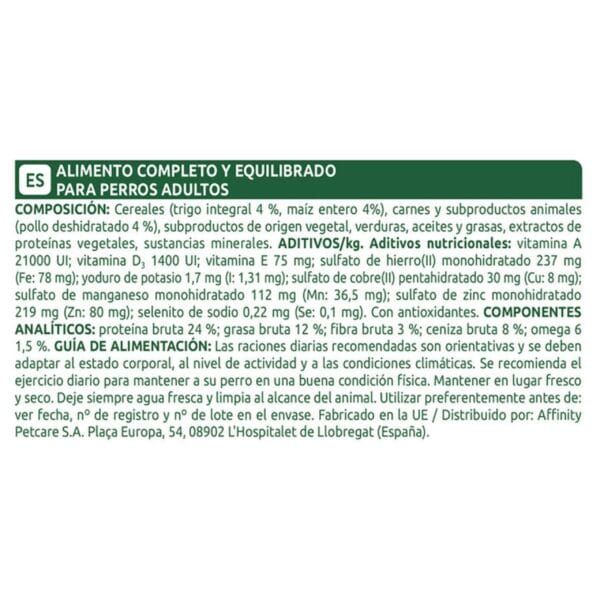 Alimento completo para perros adultos, equilibrado y nutritivo para la salud canina.