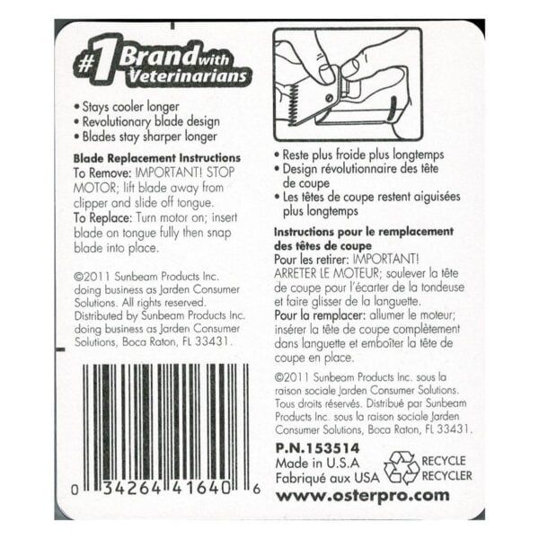 Cuidado del cepillo de corte para mascotas, instrucciones de reemplazo y características del producto.