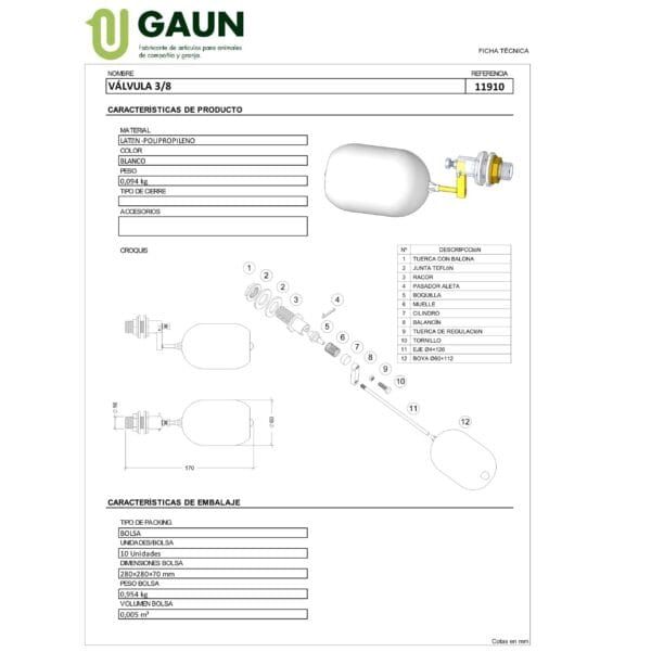 Válvula neumática para sistemas de mascotas y animales de acuerdo a normativa técnica.