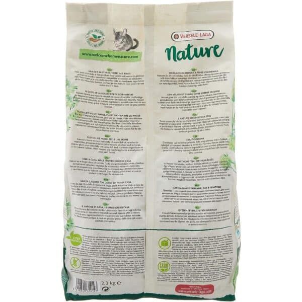 Alimento para roedores Nature Versele-Laga en bolsa de 2.3 kg con ingredientes naturales y alto valor nutritivo.