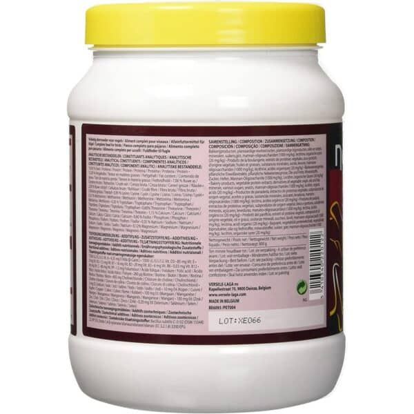 Suplemento alimenticio para mascotas con vitaminas y minerales esenciales para la salud.