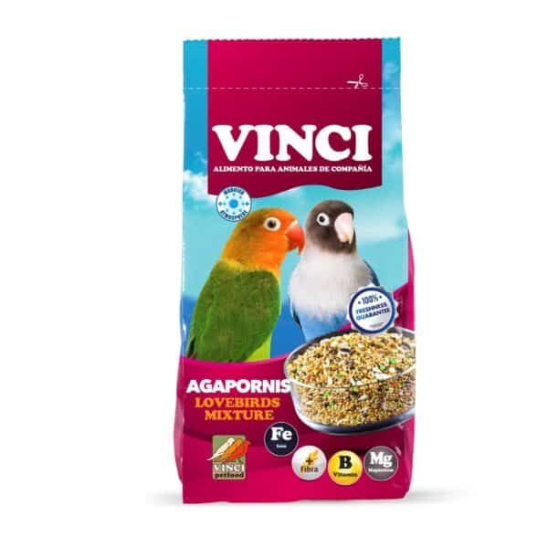 Alimento para pájaros agaporni con mezcla de semillas y vitaminas para aves de compañía.