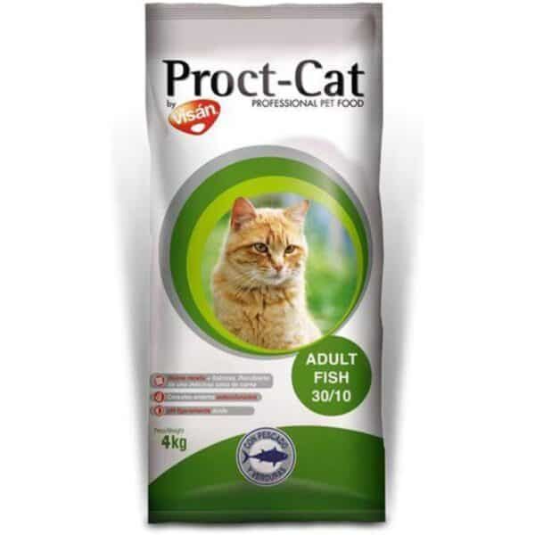 Proct-Cat comida para gatos adultos con pescado 30/10, 4kg, alimentación premium.