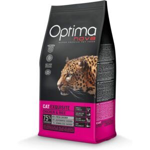 Alimento para gatos con sabor a pollo y arroz, fórmula premium, 75% pollo fresco y desmenuzado.