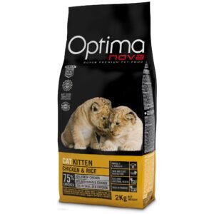 Pollo y arroz para gatitos, comida natural para felinos jovenes, alimentación premium para gatos bebes, 2kg de alimento para gatos pequeños, nutriente para gatos jóvenes.