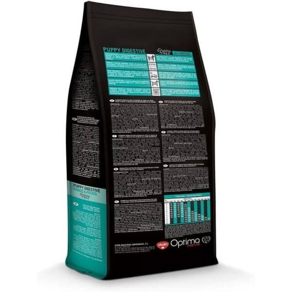 Alimento para perros con digestión sensible y saludable.