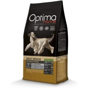 Alimento para perros de raza mediana, pollo y patata, opción premium para la alimentación canina.