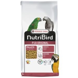 Pellets para loros y aves, NutriBird P19 Original, comida natural para reproducción y salud.