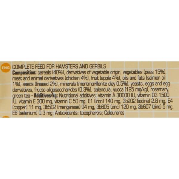 Cora de cereal para roedores y conejos, ingredientes naturales y vitaminas esenciales.