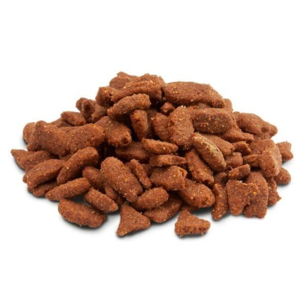 Carne de pavo desmenuzada, tipo mini-fat, para mascotas, croquetas crujientes, alimento saludable para perros.