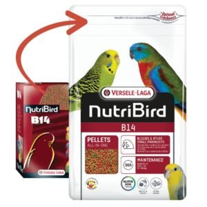 NutriBird B14 alimento para aves, pellets alimenticios para loros y aves pequeñas, mantenimiento y salud aviar.