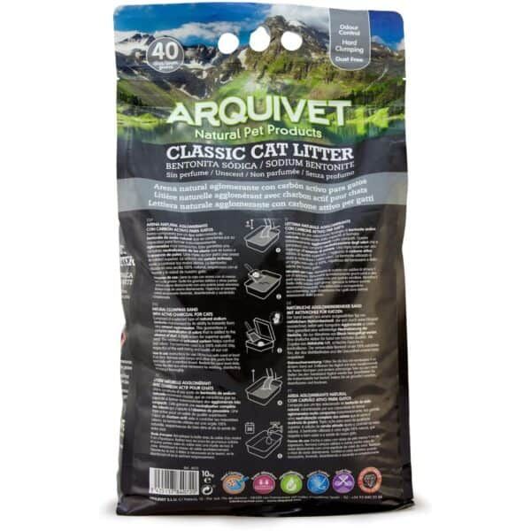 Bolsas de arena natural para gatos con carbon activo, sin perfume, 40 litros.