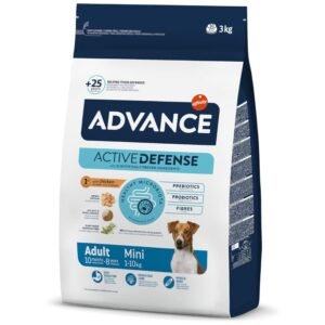 Advance pienso para perros adultos mini, 10 meses a 8 años, 1-10 kg, con probióticos y fibra.