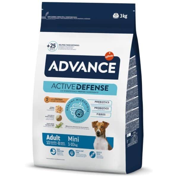 Advance pienso para perros adultos mini, 10 meses a 8 años, 1-10 kg, con probióticos y fibra.