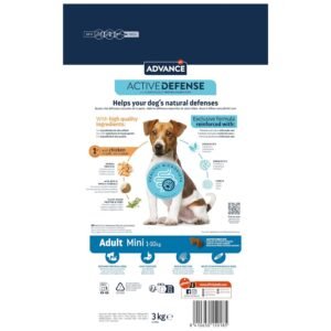 Alto text: Comida para perros ayuda a fortalecer las defensas naturales con ingredientes de alta calidad.