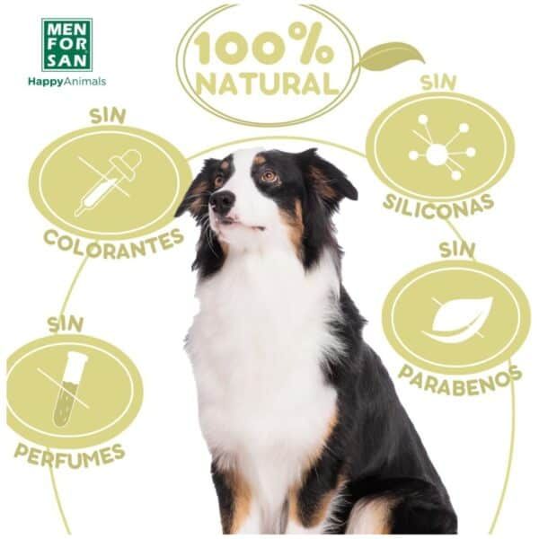 Natural, sin colorantes ni perfumes para mascotas, 100% ecológico y sin siliconas, ideal para cuidar a tu perro.
