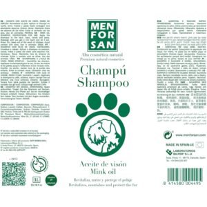 Visón suave para cuidado de mascotas, saludable y nutritivo, en envase de 1 litro.