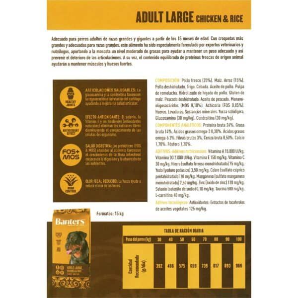 Pollo fresco perro grandes adultos comida húmeda para perros de raza grande 15 meses.