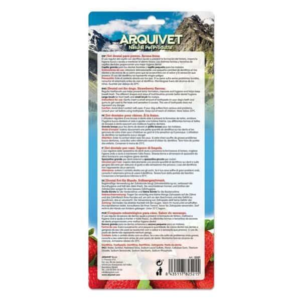 Dentadura para perros con sabor a fresa, ayuda a la higiene bucal y mejora la salud oral.