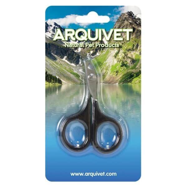 Cortaúñas para mascotas en packaging con paisaje montañoso y lago.