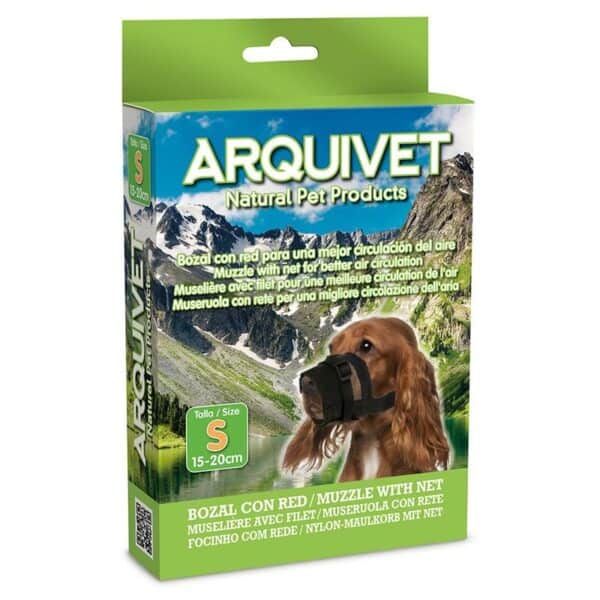 Arqueta para perros con bozal rojo, circulación de aire, tamaño S, 15-20cm.